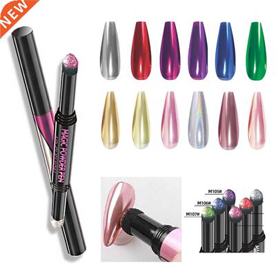 Magical Nail Powder Air Cushion Pen Nail Art Glitter Laser E