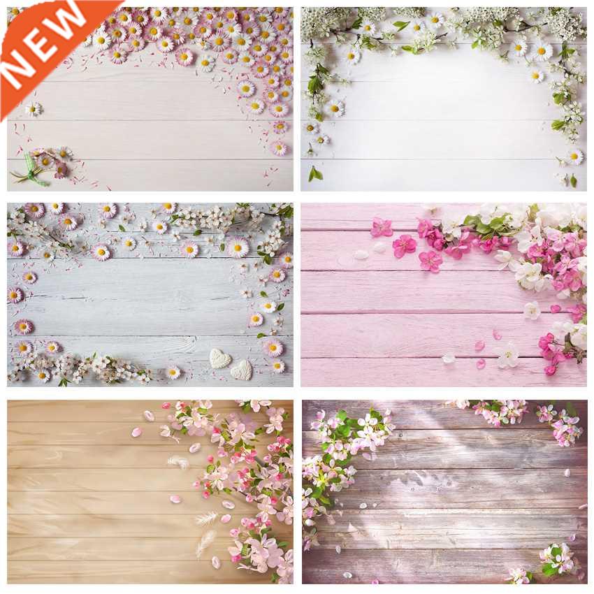 MEHOFOTO Vivid Color Wood Floor Flower Newborn Portrait Phot