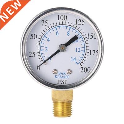 0-14 Bar Air Oil Water Pressure Gauge 1/4 NPT 0-200 PSI Man