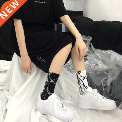 Korean yle Harajuku Skateboard Long Socks Creative Fun Lig