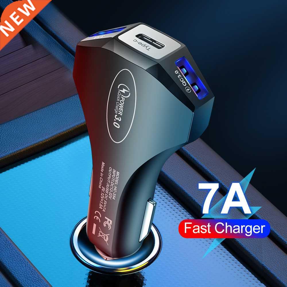7A Car Charger USB Type C PD Fast Charger Quick Charge 3.0 F