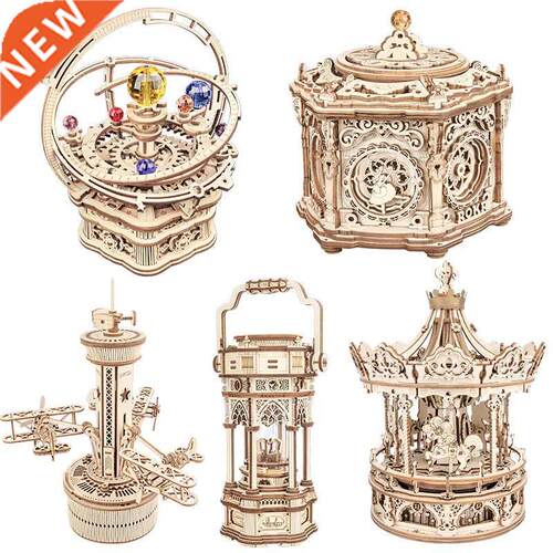 Robotime Rokr Music Box 3D Wooden Puzzle Game Assembly Model