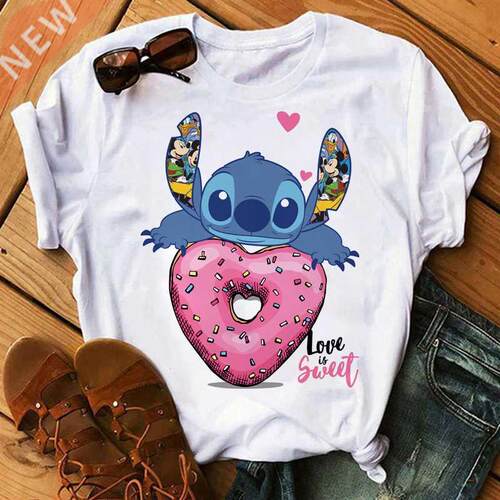 Kawaii Cartoon Stitch T Shirt Men/Women Ohana Lilo Stitch G