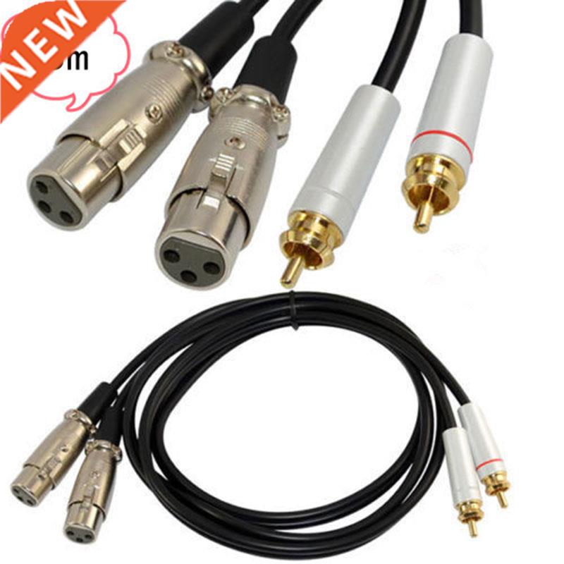 3m 10Ft Premium 2 XLR Female to 2 RCA Plug Pro Audio Extensi