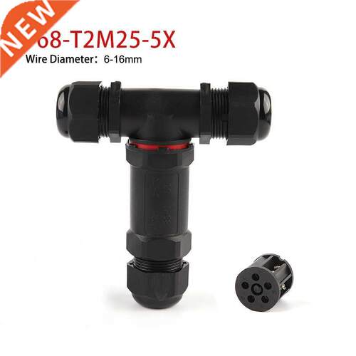 IP68 electrical cable waterproof connector T Shape 5 PinTerm