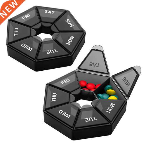 2Pcs/set Pill Case Plastic 7 Days Tablet Candy Box Portable