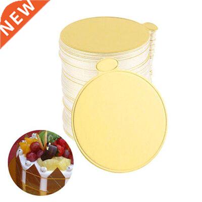 100pcs/Set Round Mousse Cake Boards Gold Paper Cupcake Desse