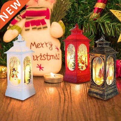 LED Christmas Simulation Wind Lantern Candlestick Lamp Xmas