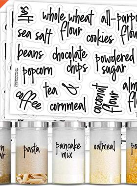 8 Sheets Pantry Label Sticker For Containers Preprinted