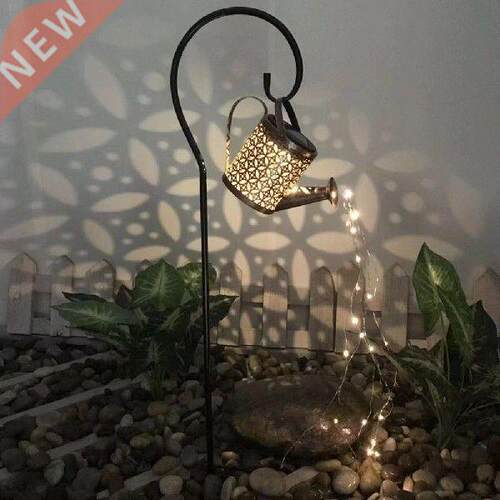 Outdoor Solar Watering Can Lamp Garden Art Light Lawn LED