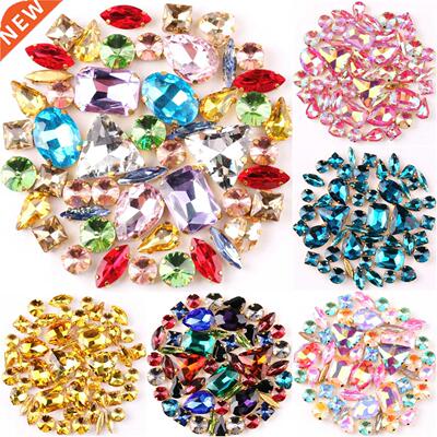 Gold claw setting 50pcs/bag shapes mix clear & jelly can