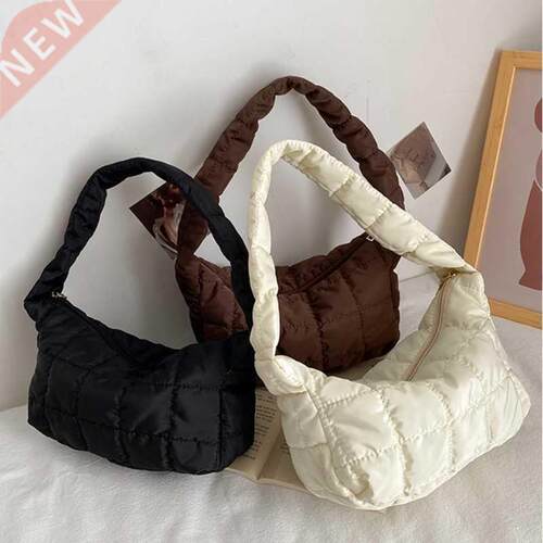 New Oxford Cloth Women's Shoulder Bag Folds Rhombus Embroide