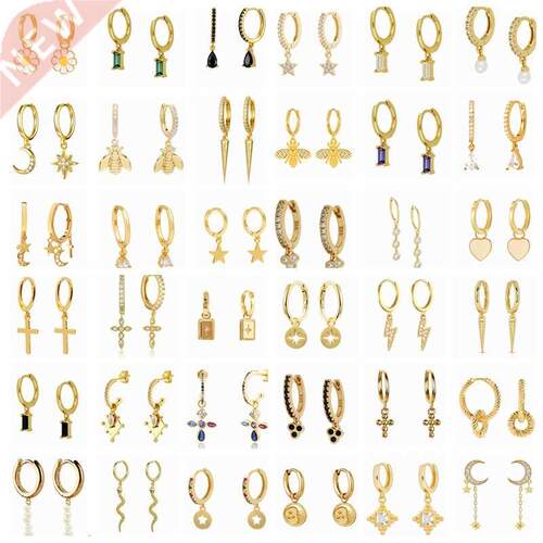 ROMAD Gold Silver Color Hoops Earrings For Women Pendientes