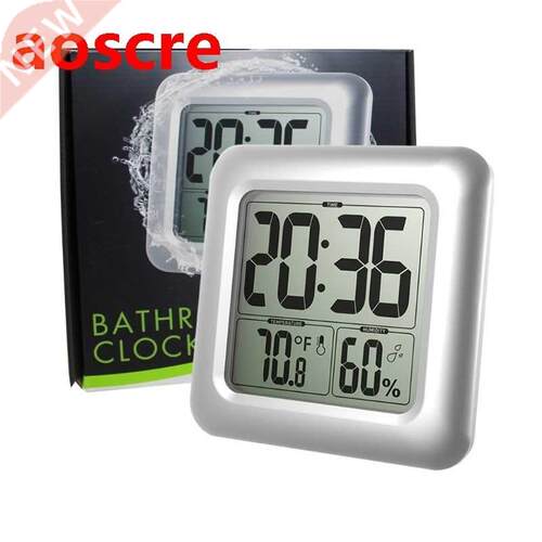 Waterproof Thermometer Digital athroom Shower Wall Clock Th