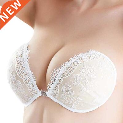 White Lace Embroidery Bra Super Push Up Silicone Bralette Ba