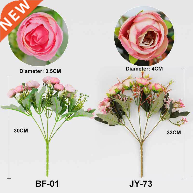 Artificial Flowers Simple 10 Heads Bouquet Rose Silk High E图片