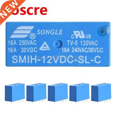 5Pcs/Set SMH-12VDC-SL-C Relays 12V 16A 250V 8 Pn One Conve