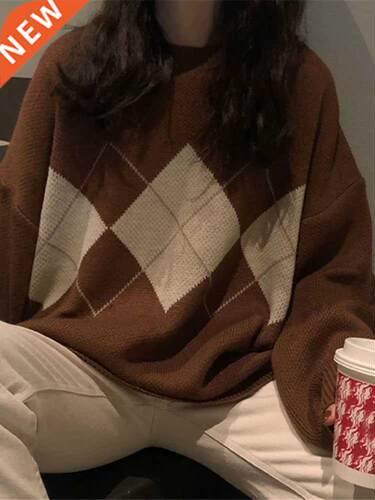 Women Knitted Sweater Fashion Oversized Pullovers Ladies Win