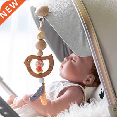 Wooden Musc Rattle Anmal Star Moble Holder Teethng Penda