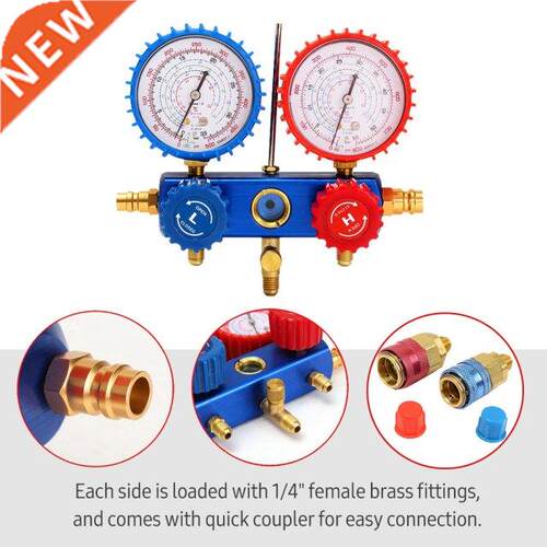 Way AC/HVAC Refrigeration Air Conditioning Manifold Gauge