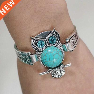 Classical Vintage Owl Turquoises Bracelet & Bangles for