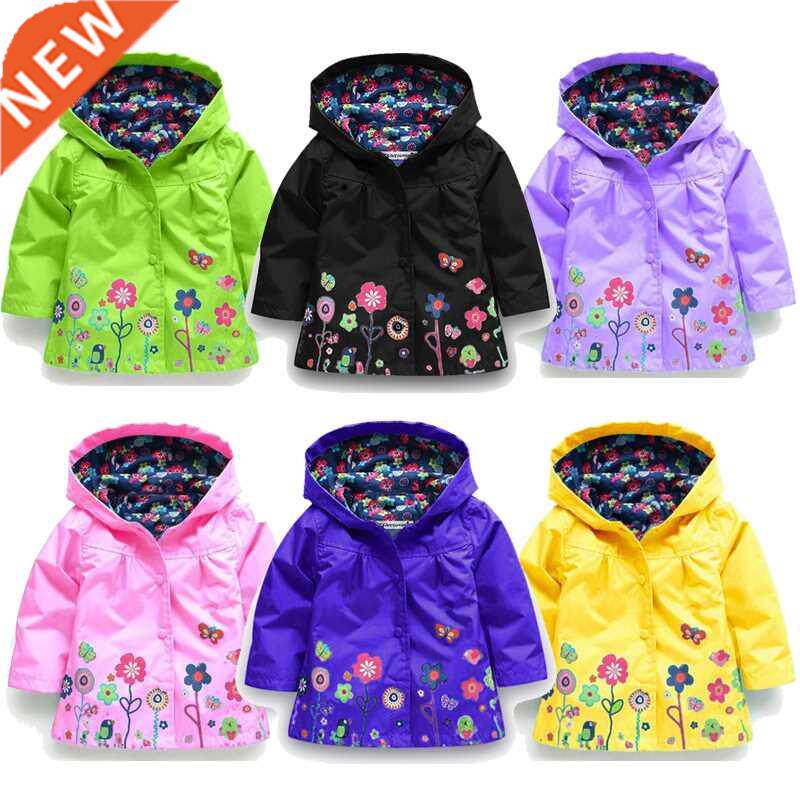 Flowers Girls Jackets Autumn Waterproof Kids Jacket Windbrea图片