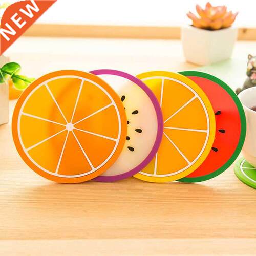 1 Pc Fruit Shape Cup Coaster Silicone Slip Heat Insulation