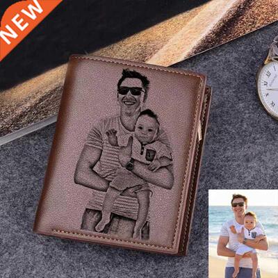 New Custom Wallets Men High Quality PU Leather Engraved Name