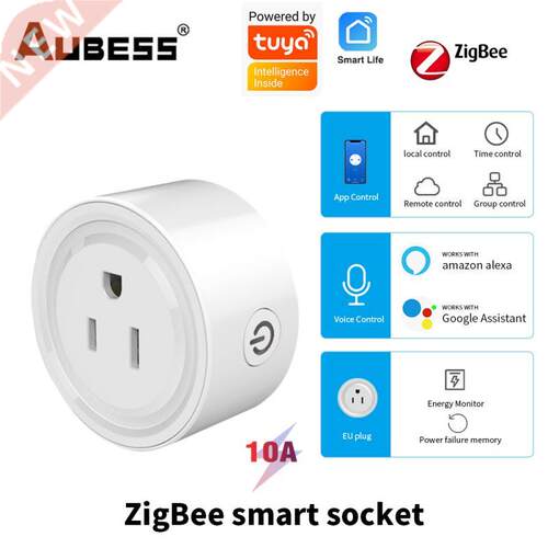 Auess Tuya 10A Smart Mini WiFi Plug Outlet Remote Control
