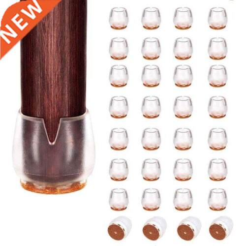Chair Leg Floor Protectors 32Pcs Transparent Clear Silicone
