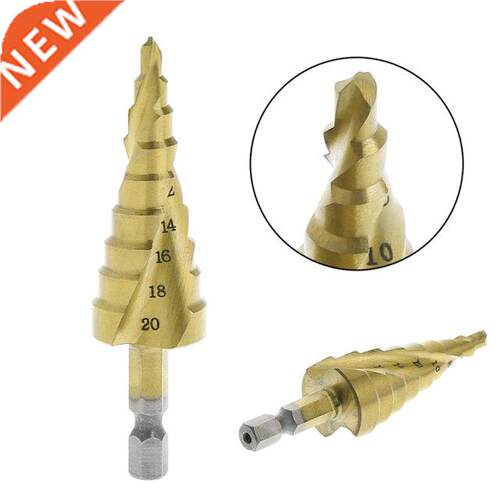 HSS Step Drill Bits 4mm-20mm Spiral groove Power Tools 1/4''