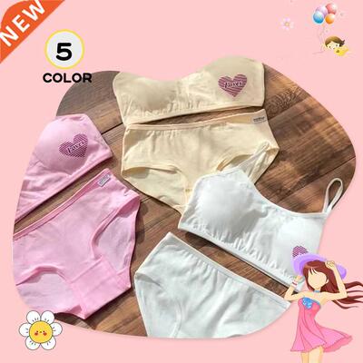 Middle School Students' No Steel Ring Bra Set Girl Bra Under