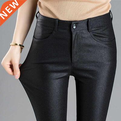 Autumn Winter Warm Women's Pants Dropshipping Female PU Leat