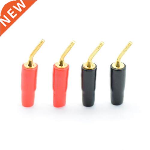 4pcs/lot 2mm Red & Black Gold-plated Copper Banana Plugs