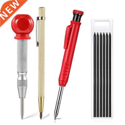 Solid Carpenter Marker Pencil Set Refillable Mechanical Wood