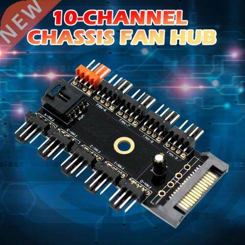 10 Ports Fan Cooling HUB Desktop Case Cooler Splitter Extens