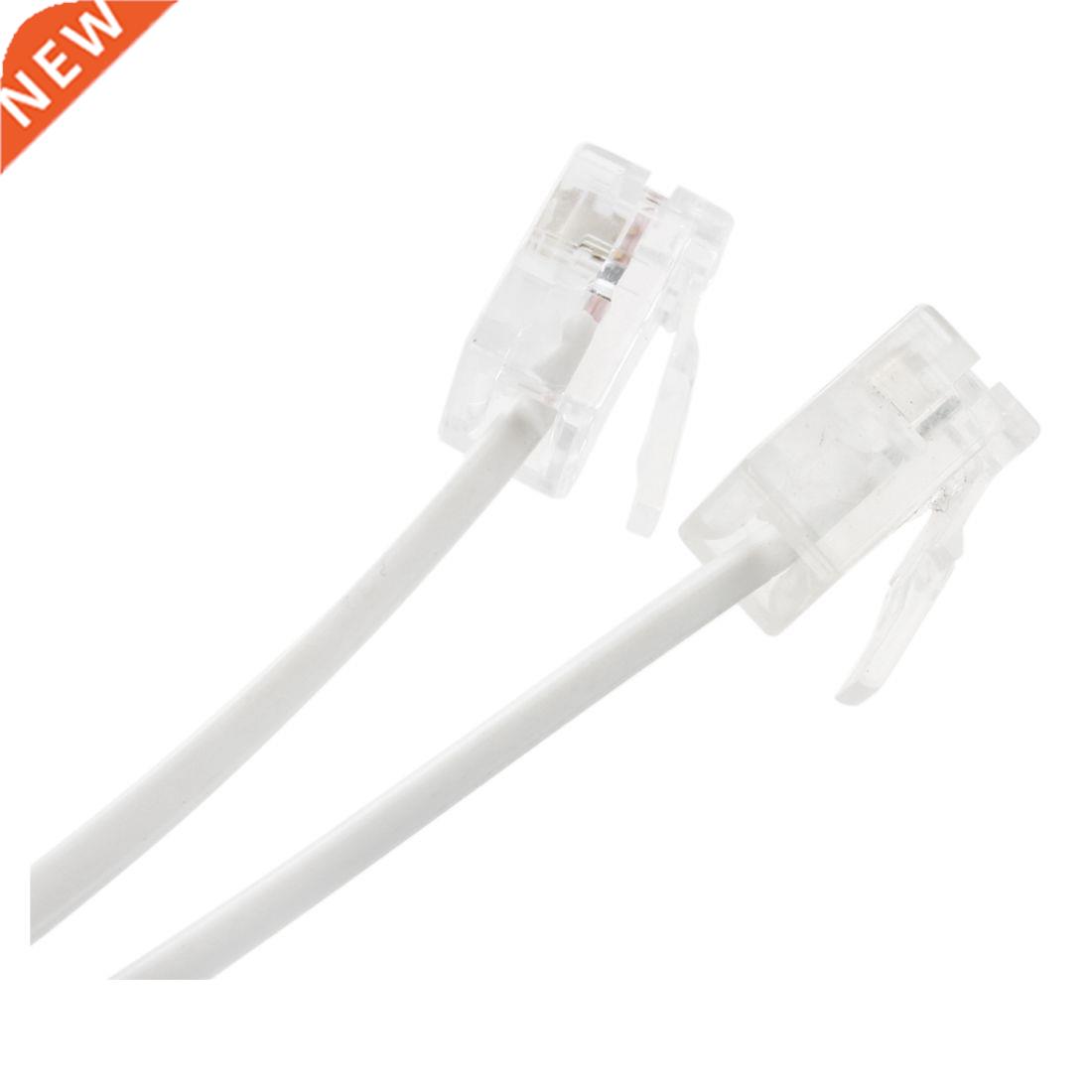 4.8ft RJ11 to RJ11 Male to Male Telephone Cable Connector Wh