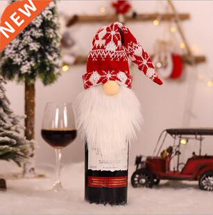Christmas Wine Bottle Cover, Cute Gnome Wine Bottle Toppers