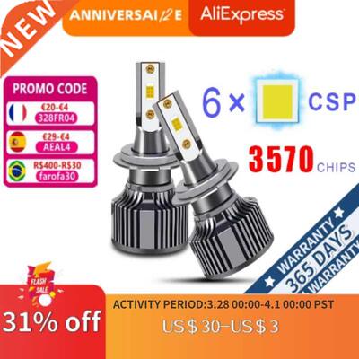 H7 LED Bulbs H4 60W Car Headlight 400K 6000K 8000K 20000LM