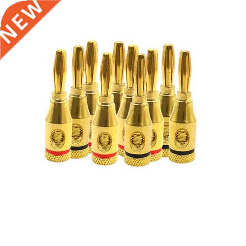 10Pcs Gold-plated 4mm Banana Plugs Musical Cable Wire Audio