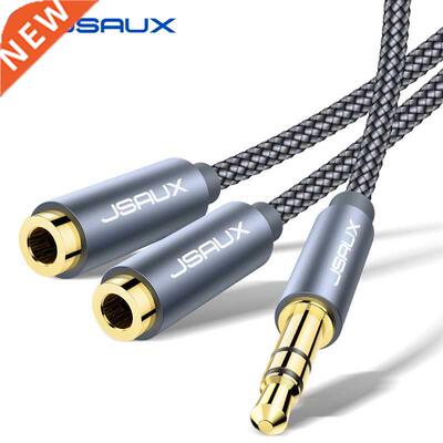 JSAUX Headphone Splitter Audio Cable 3.5mm Male to 2Female