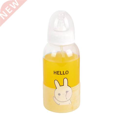 1Pcs 300ml Baby Bottle Feeding Glass Bottles Silicone Nipple
