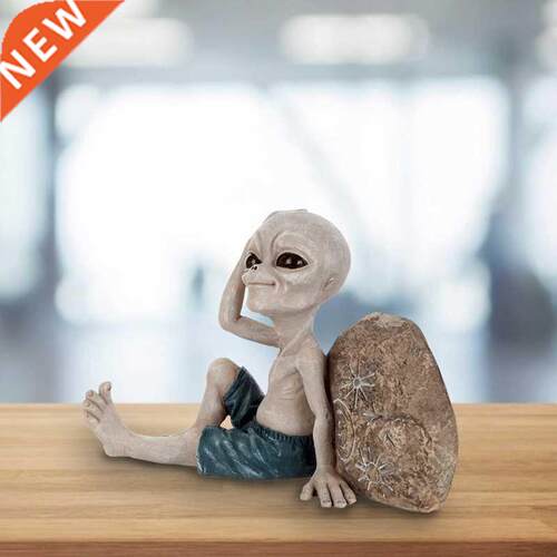 Miniatures Outer Space Alien Touching Head Statue Resin