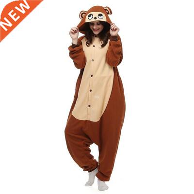 Polar Fleece Brown Monkey Costume Cartoon Anl Onese Paja
