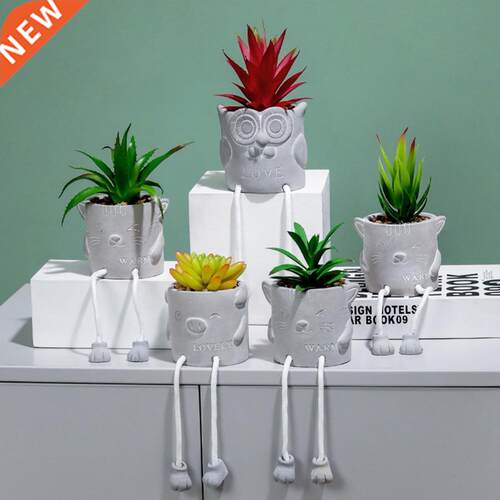 Doll Artificial Bonsai Handmade Desktop Decoration Cement