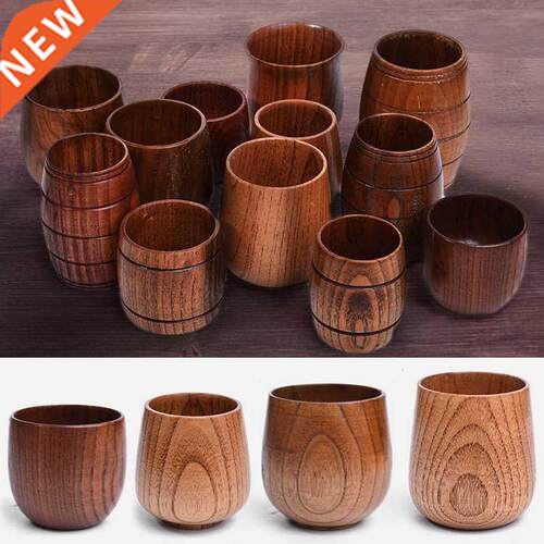 Wooden Big Belly Cups Handmade Natural Spruce Wood Cups Beer