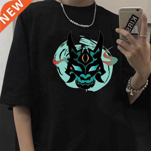 Genshin Impact T Shirt Men Kawaii Hu Tao Graphic Tees Xiao K
