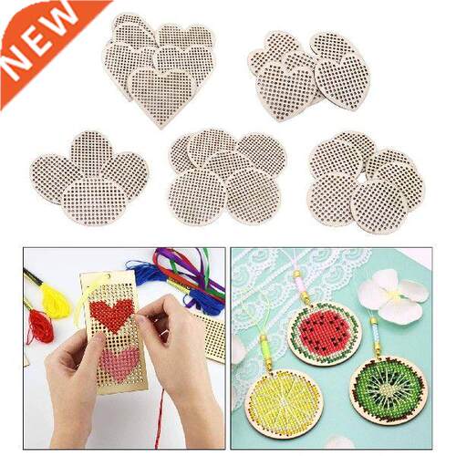 30x Multi-holes Cross Stitch Pendant Blank Natural Oval