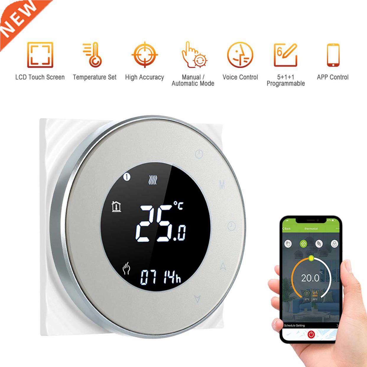Wi-Fi Thermostat Smart Electric Heating Thermostat Home Prog