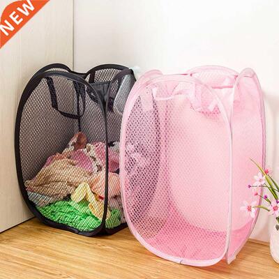 Practical Bedroom Hamper Balcony Nylon Mesh Home Folding